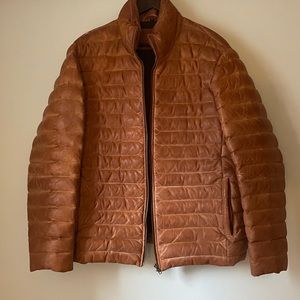 Buffalo Jackson leather puffer jacket men’s